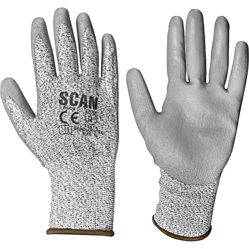 Image of Scan SCAGLOCUT3XL Grey PU Coated Cut Resistant Cut 3 Gloves - Size 10 XL