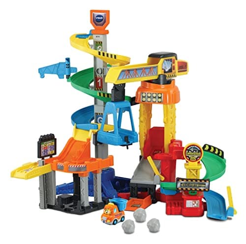 Image of VTech Toot-Toot Drivers Construction Site, Car Tracks for Kids with Lights and Sounds, Vehicle Playset with Included Dumper Truck for Toddlers, 12 Months, 2, 3, 4 + Years, English Version