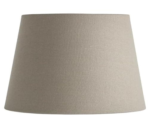 Image of National Lighting Modern Lampshade Grey Linen Effect Fabric Lampshades - 10-Inch Tapered Light Shade - 60W 240V E27/B22 GLS Incandescent or LED (Not Included)