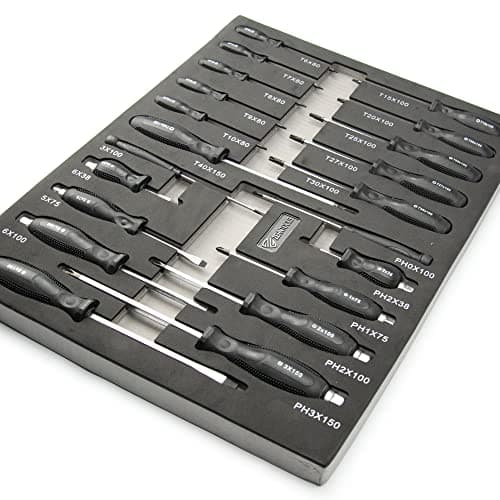 Image of Zehn Tools 21 Piece Heavy Duty Screwdriver Phillips, Slotted & Torx Set in Foam Tool Box Tray