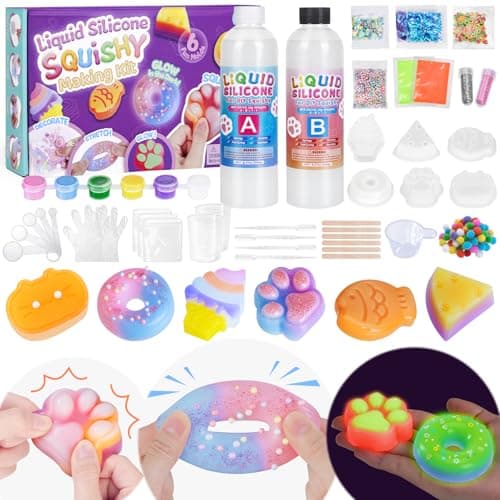 Image of Highttoy Liquid Silicone Squishy Making Kit,480g 1:1 AB Ratio Mixed for Glow in The Dark Squishy Paw Squishy Maker for Beginners