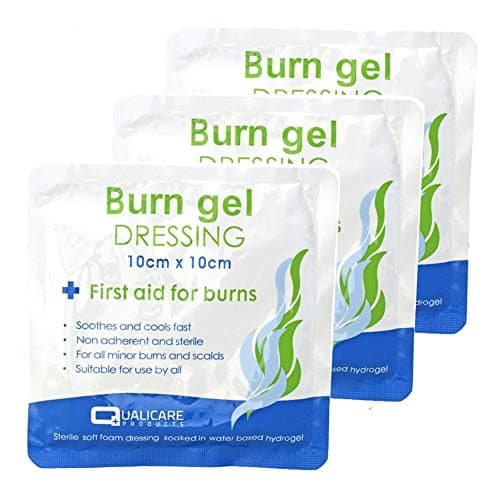 Image of First Aid Burn Gel Dressing 10cm x 10cm Medium Size - Emergency Burncare for Scolds & Burns