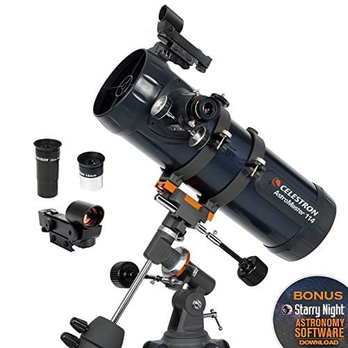 Image of Celestron 31042 AstroMaster 114EQ Newtonian Reflector Telescope, Dark Blue