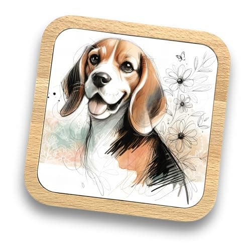 Image of Beagle Gift Idea Wooden Coaster - 20+ Breeds Available! – Gift for Dog Dad, Dog Mum, Lovers, Owners, Walkers, Groomers – Ideal Dog Themed Gift for Women, Men (Beagle)