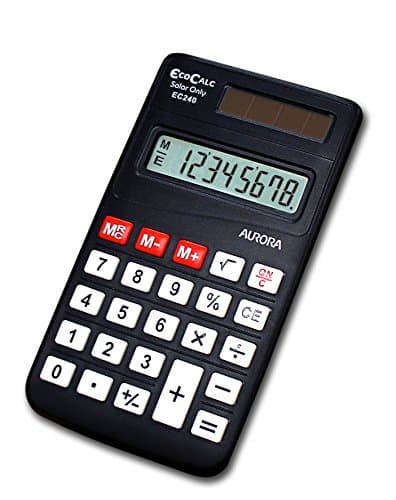 Image of Aurora EC240 calculator - calculators (Pocket, Solar, Basic calculator, Black, Buttons, LCD)