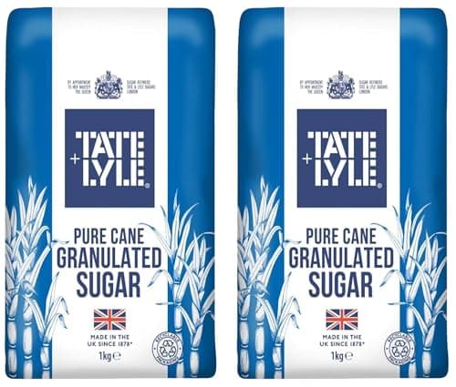 Image of Tate Lyle Pure Cane Granulated Sugar - White - 1kg Bags (PACK OF 2) - Made in UK Since 1878