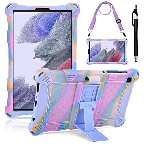 Image of KATUMO Silicone Case Compatible with Samsung Galaxy Tab A7 Lite 8.7 inch 2021 (SM-T220/T225/T227) Soft Rubber Cover with Stylus Pen Shoulder Strap, Case for Galaxy Tab A7 Lite