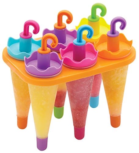 Image of KitchenCraft Ice Lolly Mould with 6 Reusable Umbrella Style Sticks, Plastic, Multi Colour
