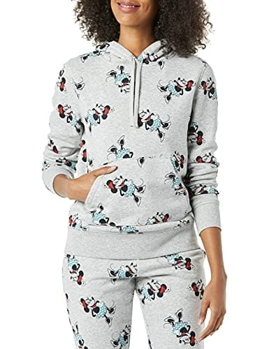 Image of Amazon Essentials Disney | Marvel | Star Wars | Princess Women's Fleece Sweater Hoodie Sweatshirts (Available in Plus Size), Minnie Icons, L