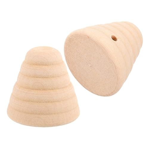 Image of DOITOOL 2pcs Wooden Honeycomb Beehive Decor for Home Decoration, Beige DIY Assembly Wooden Sculpture with Versatile Placement, Artistic Honeycomb Shaped Figurines Suitable for Room Or
