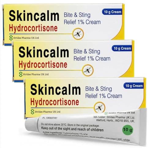 Image of Hydrocortisone Cream 1% w/w Bite & Sting Cream – Mosquito & Bee Sting Relief, Itchy Skin & Redness Solution | 3 × 10g Tubes | HydraSole Bundles – Packaging May Vary