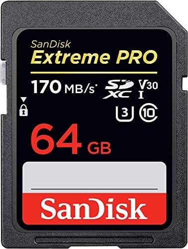 Image of SanDisk Extreme PRO 64GB SDXC Memory Card up to 170MB/s, UHS-1, Class 10, U3, V30, Black