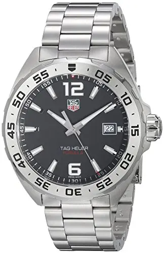 Image of TAG Heuer Men's WAZ1112.BA0875 Formula 1 Stainless Steel Watch, Black, 41 mm, Modern