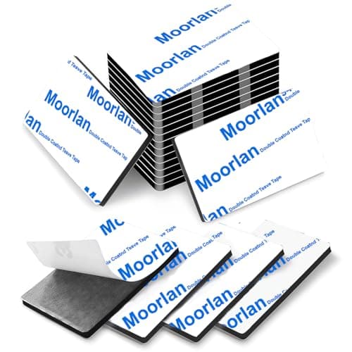 Image of Moorlan Double Sided Sticky Pads Tape Heavy Duty 50 Pcs, Strong Waterproof Foam Adhesive for Indoor Outdoor Mounting, Secure Strips for Walls, Car, Home, Office(50mm x 30mm)