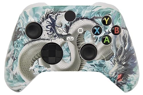 Image of Hand Airbrushed Fade Custom Controller Compatible with Xbox Series X/S & Xbox One (Series X/S White Dragon)