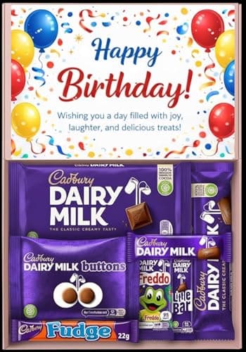 Image of Birthday Chocolate Gift Box for Women and Men - Chocolate Hamper Selection Box, Happy Birthday Chocolate Assortment, Gift for Him, Gift for Her - 7 Unique Chocolate Bars