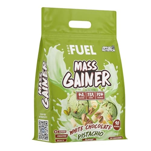 Image of Applied Nutrition BodyFuel Mass Gainer- Weight Gain Protein Powder, High Calorie Weight Gainer, Lean Mass (6kg - 30 Servings) (Strawberry)