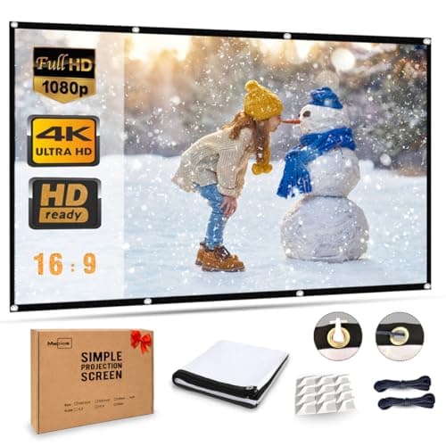 Image of Projector Screen 100 Inch 16:9 HD 4K, Wrinkle-Free Foldable Portable Movie Screen for Indoor Outdoor Home Theater Cinema