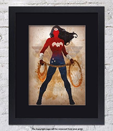 Image of Laminated Posters Wonder Woman - Superhero - Framed BLACK Mounted - Art Print