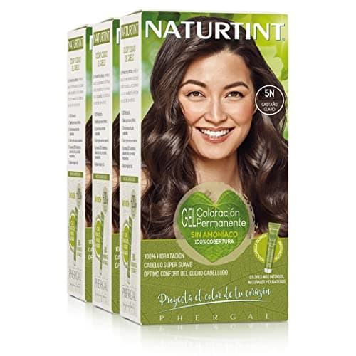 Image of Naturtint 100% gray coverage and hydration, plants and oils Ingredients 100% Biobotanicals, Natural Color and durable {5N. Light brown }