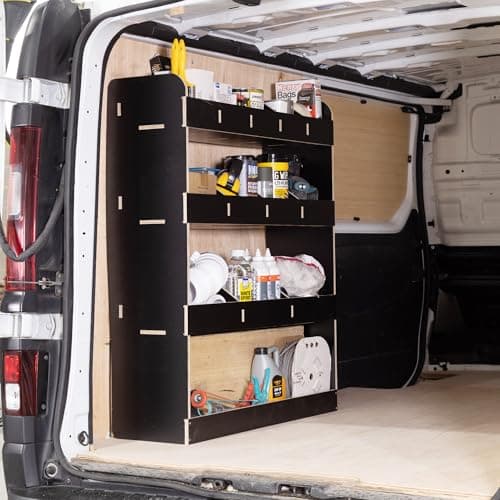 Image of Van Racking & Shelving compatible with Trafic LWB (L2) 2015+ Heavy Duty HEXABOARD Van Storage System - Tool Storage Shelves & Work Van Organisation - Rear Van Rack