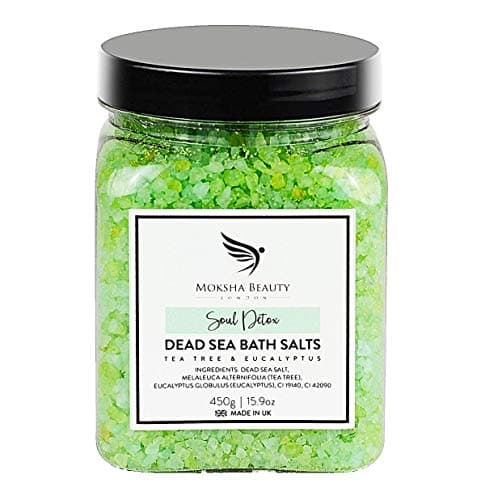 Image of Foot Spa Salts with Tea Tree Oil - Natural Dead Sea Bath Salts for Men & Women, Tea Tree Foot Soak Aromatherapy Bath Salts, Made in UK (450g)