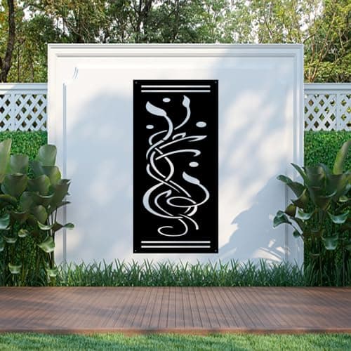 Image of Laser Hut Metal Wall Art - King Blossom Metal Wall Decor - Elegant Home Decor, Garden Decor, Indoor - Outdoor Use - Heavy Duty (Black)