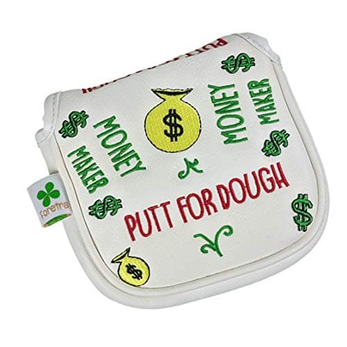 Image of Foretra – Putt for Dough - Money Maker White Golf Putter Headcover Quality PU Leather Magnetic Closure for Square Mallet Style Putters Scotty Cameron Odyssey Taylormade Ping
