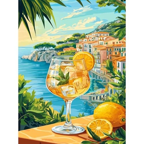 Image of RICUVED Lemon Diamond Painting, 5D Landscape Diamond Art Painting Kits for Adults Round Full Drill Diamond Painting Picture Crystal Art Kits for Home Decor 30x40cm