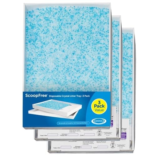 Image of PetSafe ScoopFree Replacement Blue Crystal Litter Tray - Odour Control, Dust-Free, Leak Protection - 3-Pack
