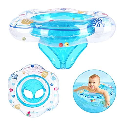 Image of Baby Swimming Pool Float, Inflatable Baby Swimming Float Swim Ring with Seat, Safety PVC Baby Bath Seat for Infant/Toddler 6-36 Months, Suitable for Baby Bath and Swim Trainging(Bell)