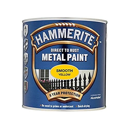 Image of Hammerite 5092874 Direct to Rust Metal Paint - Smooth Yellow Finish 750ML