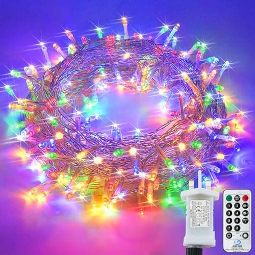 Image of 220LED Plug in Fairy Lights,72FT/22M Mains Operated String Lights Waterproof with Remote Control,8 Modes Indoor/Outdoor Decorative Lights for Garden Bedroom Party Wedding Holiday Decor(Multi-Coloured)