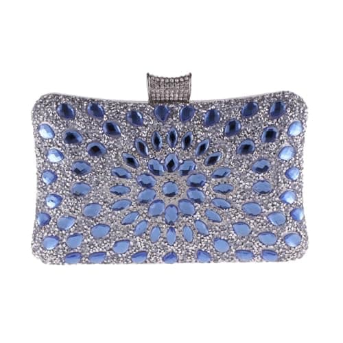 Image of iplusmile Evening Clutch Bag Prevents Items Slipping Elegant Synthetic Leather Luxury Rhinestone Inlaid Design and Stores Small Essentials for Women Suitable for Wedding and Prom