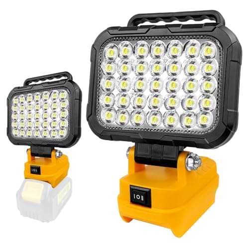 Image of LED Work Light for Dewalt 20V Max Battery, 105W 10500LM 35LED Portable Cordless LED Floodlight with Dual USB Charging Port for Garage, Workshop, Emergency, Camping(No Battery)