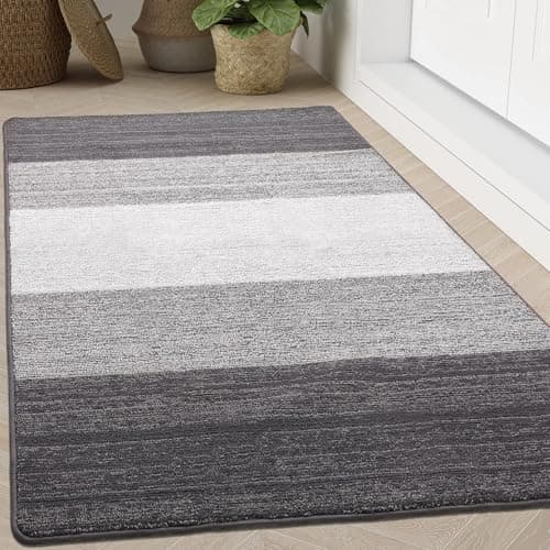 Image of Homaxy Door Mats Indoor, Machine Washable Soft Doormats, Dirt Trapper Super Absorbent Entrance Rug, Non-slip Floor Mats For Inside, Front Back Door, Pets and Dogs (90 X 150 cm, Grey)