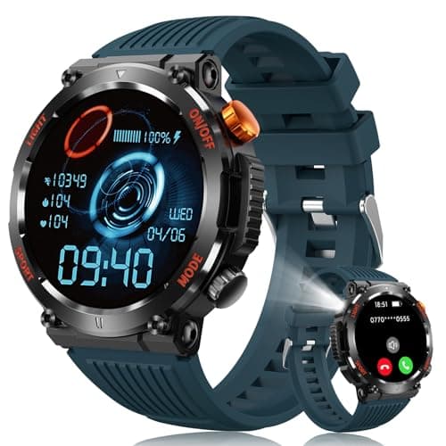 Image of MEGALITH Smart Watch for Men Fitness: Tracker Sports Smartwatch for Android iOS - Blue Wrist Watch Bluetooth Answer/Make Call