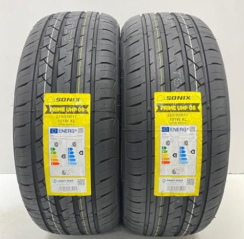 Image of 2 X 225 55 17 SONIXPRIME 225/55R17 101W XL EXTRA LOAD AMAZING C B LABELS M+S (MUD & SNOW) TYRES 2255517