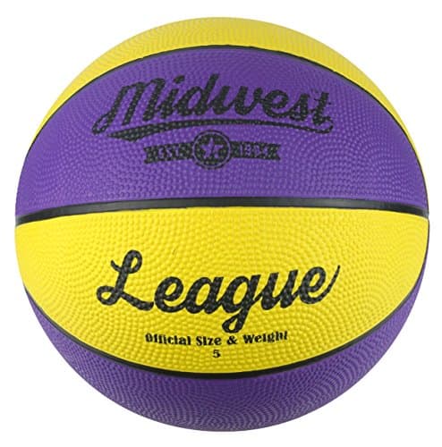 Image of Midwest Unisex's League Basketball, Yellow/Purple, Size 7