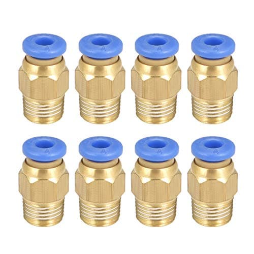Image of sourcing map Straight Pneumatic Push to Quick Connect Fittings G1/8 Male x 4mm Tube OD 8pcs