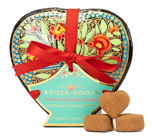 Image of Booja - Booja, Chocolate Salted Caramel Heart-shaped Hand Painted Box | Chocolate Truffle Hearts, 115g
