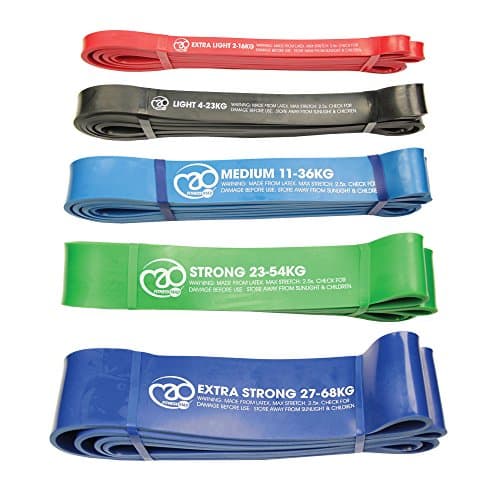 Image of Fitness Mad Power Resistance Loop, Workout Band, Singles & Set of 3 Resistance Bands, Heavy Duty Exercise Loops for Home Workouts, Light to Strong (Medium)