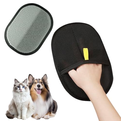 Image of AMFUN Pet Static Hair Removal Gloves, Reusable Static Removal Gloves for Pet Hair, Washable Double-Sided Dog Grooming Gloves for Pets Carpet Bed Couch Sheets Clothes