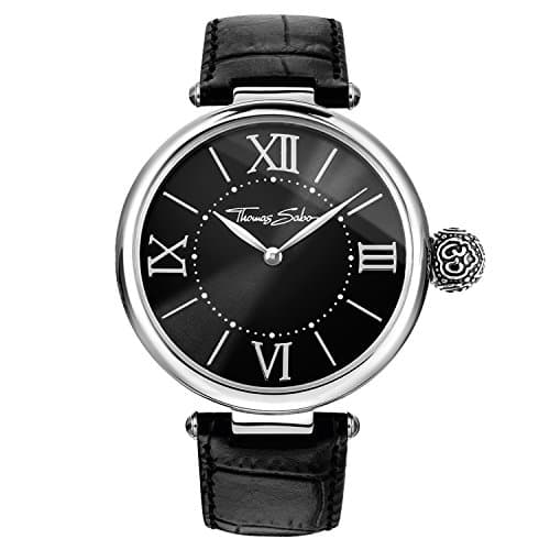 Image of Thomas Sabo Glam & Soul/Karma Om Analog Quartz Leather Band Watch Women WA0260 218 – 203 – 38 mm