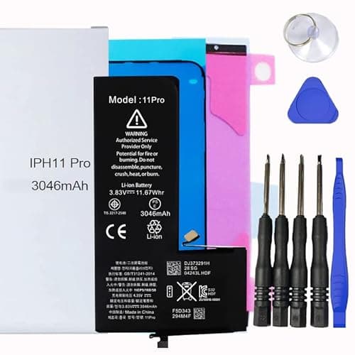Image of Battery Kit for iPhones Includes Waterproof Sticker, Battery Stickers, MAGNETIC Tools【12 Month Warranty】 (iPhone 11 Pro)
