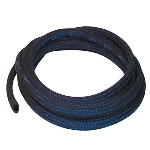 Image of 8mm ID Black 5 Metre Cotton Braided Rubber Fuel Line Pipe Unleaeded Petrol Diesel Tubing Hose