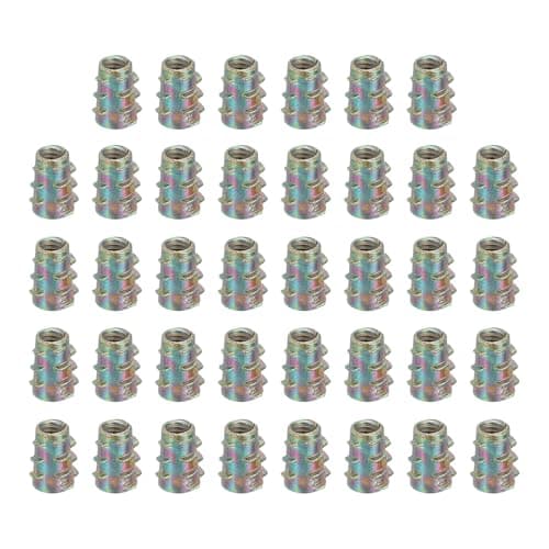Image of sourcing map 38 Pcs Threaded Inserts for Wood, Zinc Alloy M4 Thread Inserts Nuts Hex-Flush Socket Drive Screw 10mm Length for Furniture, Cabinet, Tables and Chairs