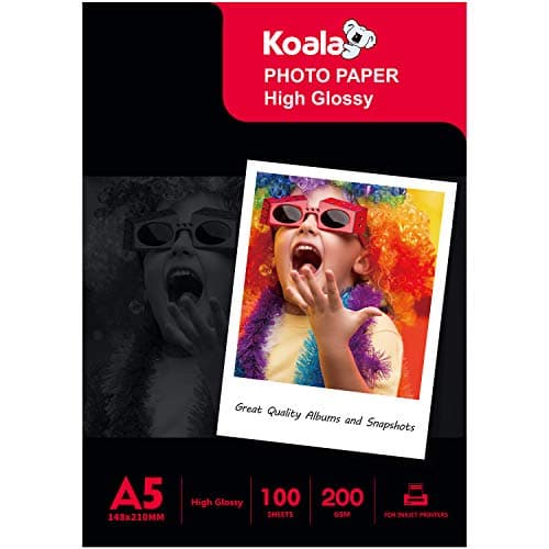 Image of KOALA Inkjet Photo Paper A5 210x148mm Glossy 100 Sheets 200 GSM for Canon Hp Epson Inkjet Printer