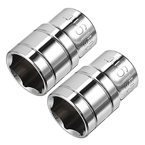 Image of sourcing map 2 Pcs 1/2-Inch Drive 19mm 6-Point Shallow Socket, Metric, Cr-V (Polishing)