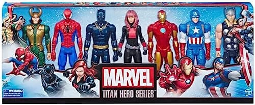 Image of Marvel Avengers Titan Hero Series Action Figure Set, 12”, 7 Action Figures and 5 Accessories